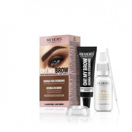 Henna na obočí 2.0 LIGHT BROWN s arganovým a ricinovým olejem