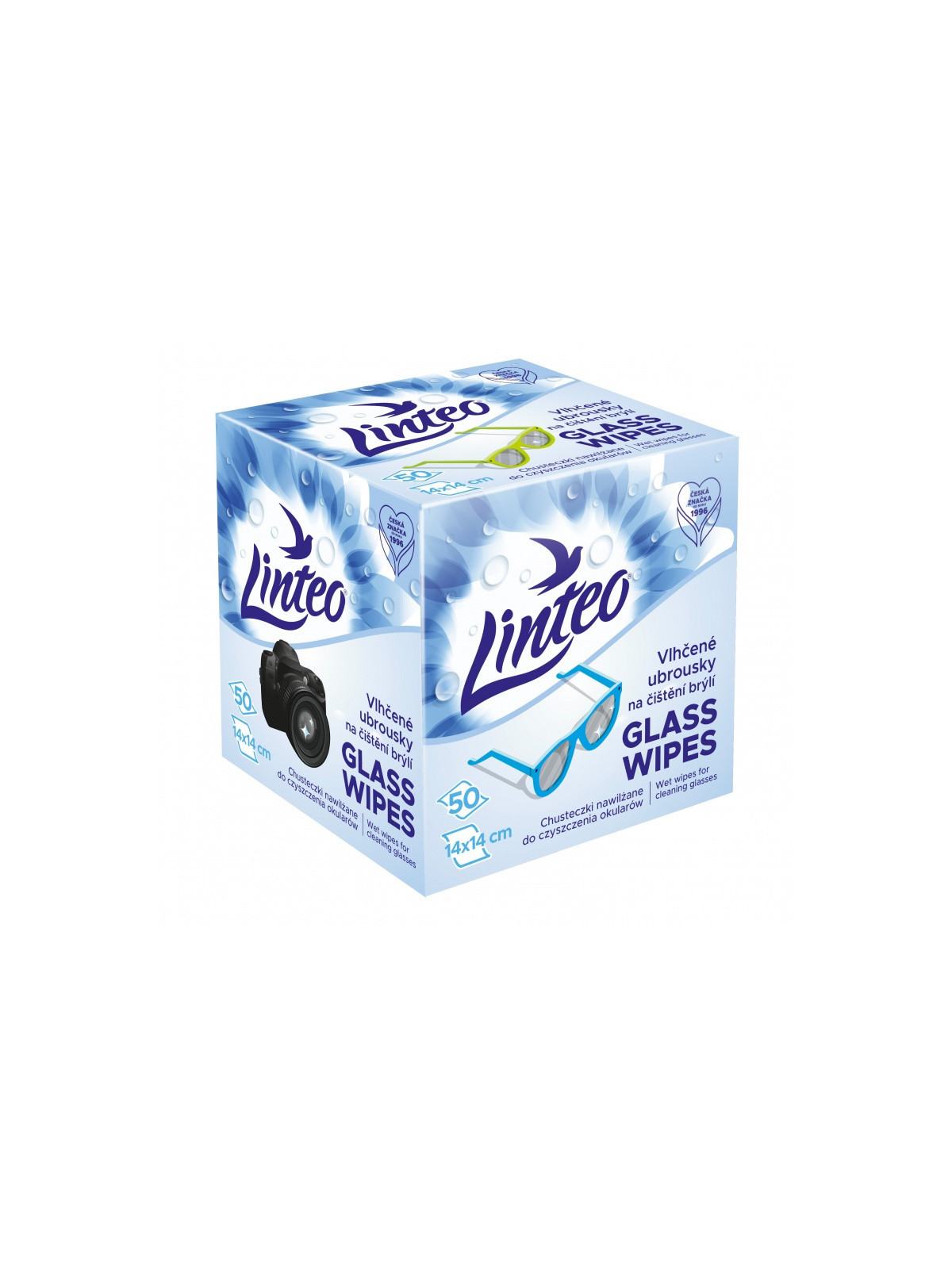 Vlhčené ubrousky Linteo pro čištění brýlí 50ks