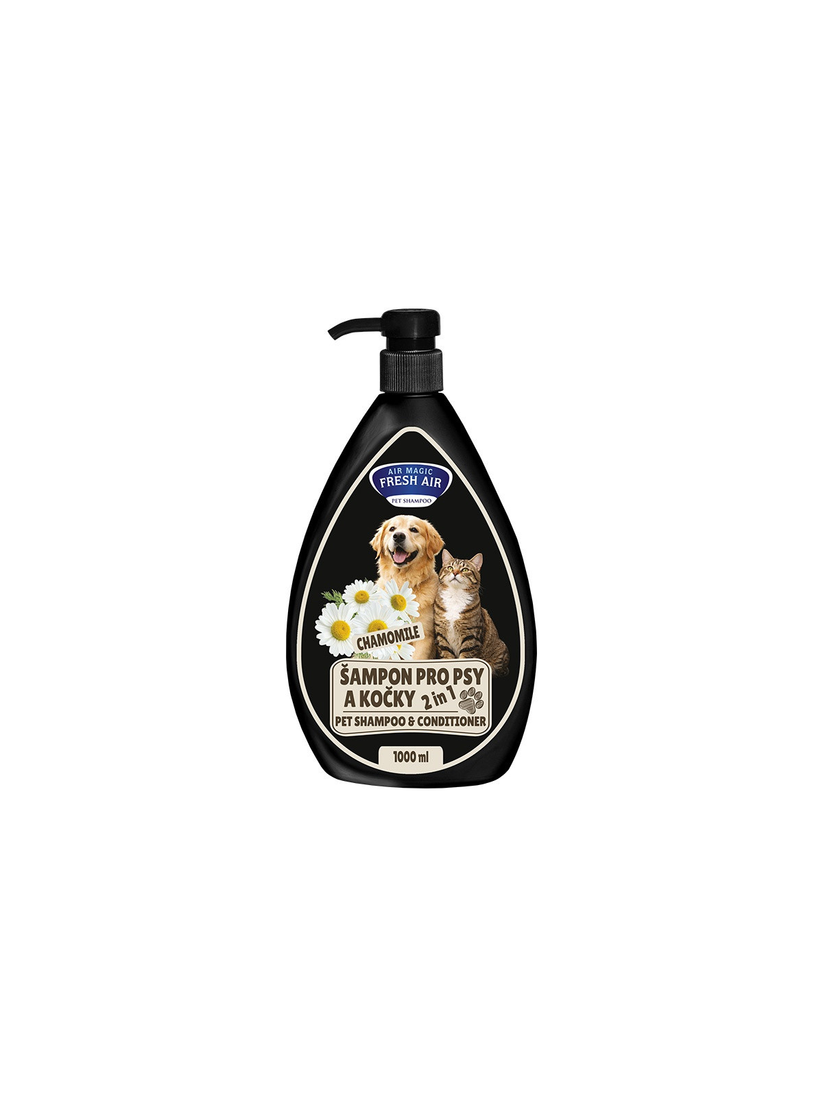 Šampon a kondicionér 2v1 s vůní zeleného čaje, určený pro psy i kočky 1000ml