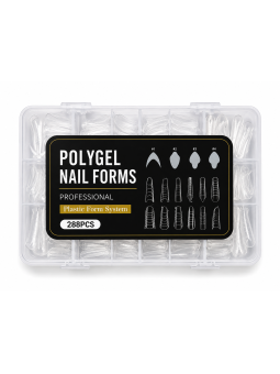 Dual formy tipy na polygel a akryl - 288 ks