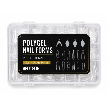 Dual formy tipy na polygel a akryl - 288 ks