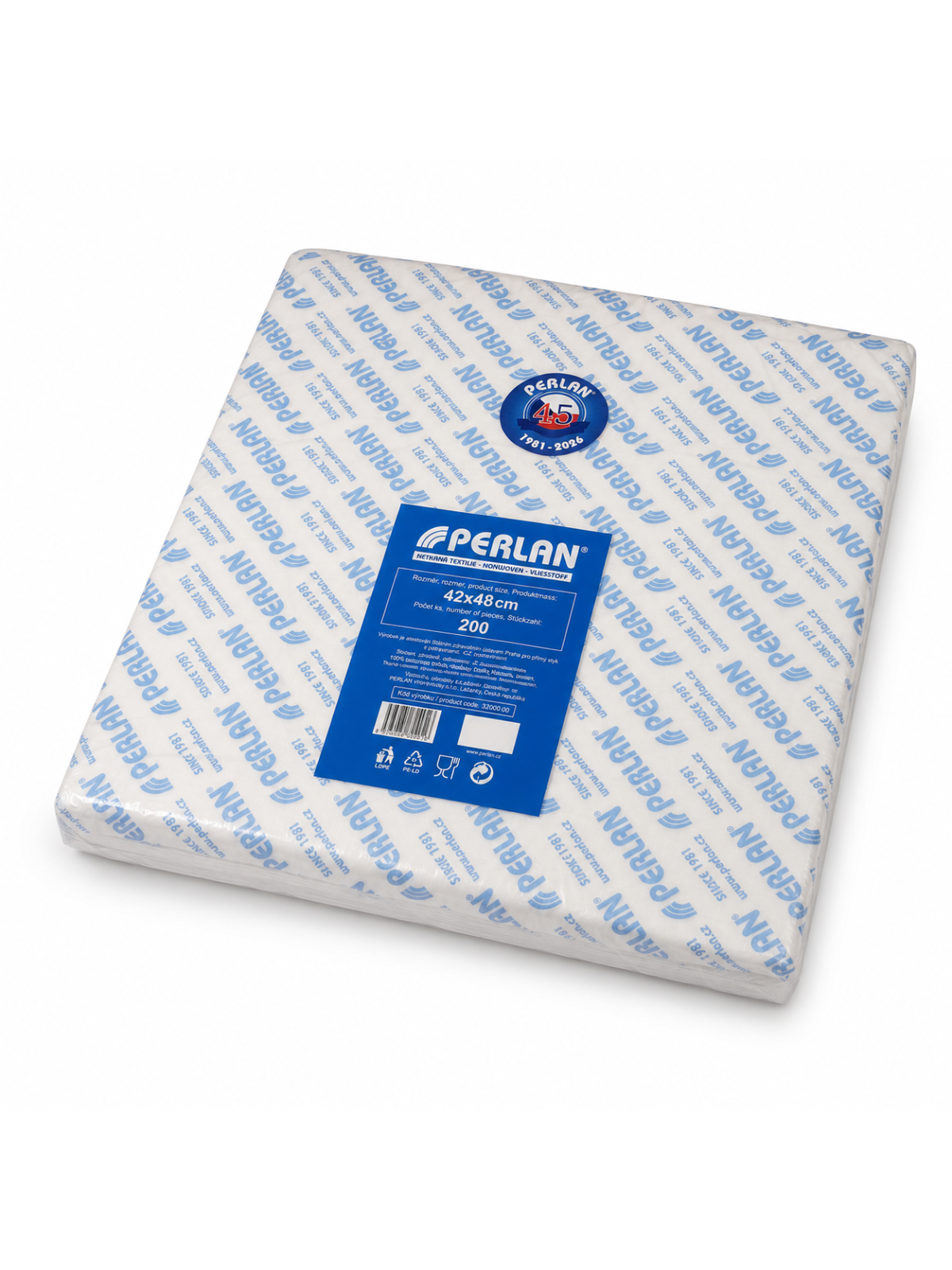 PERLAN 45 g Netkaná textilie – přířezy | 42 × 48 cm | 200 ks