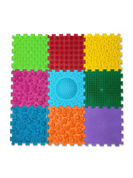 Masážní podložka Ortek Mix Puzzle | 9 dílů | různé struktury