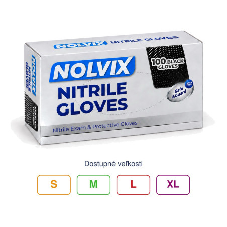 NOLVIX černé nitrilové rukavice 100 ks
