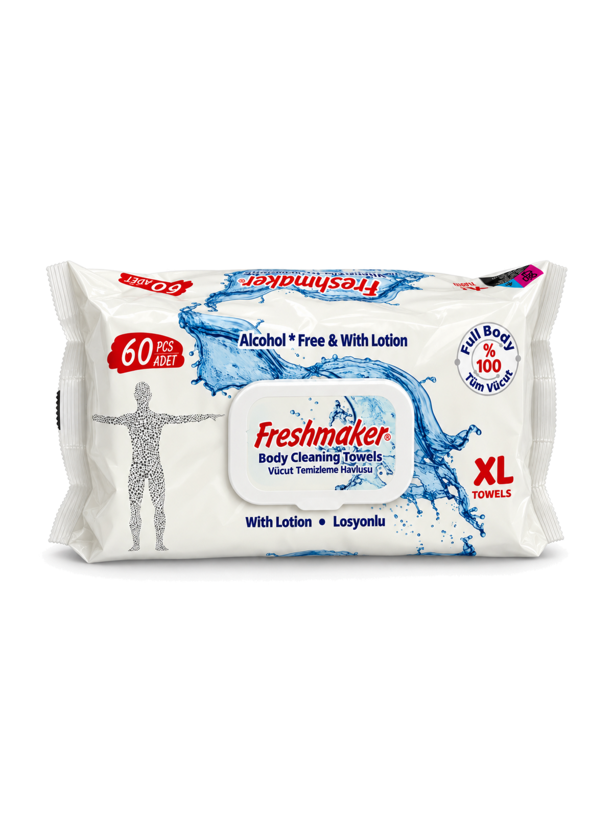 Freshmaker XL vlhčené utěrky na čištění těla 60 ks