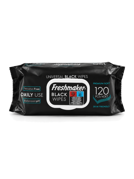 Freshmaker Universal Black Wipes černé vlhčené ubrousky 120 ks