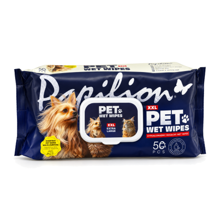 Papilion XXL Pet Wet Wipes vlhčené ubrousky pro psy a kočky 50 ks