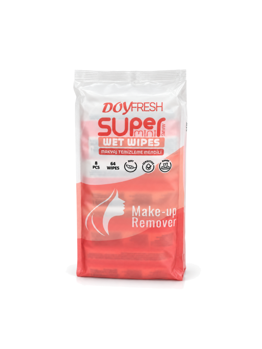 Doyfresh Super Mini Make-up Remover vlhčené odličovací ubrousky 8 × 8 ks