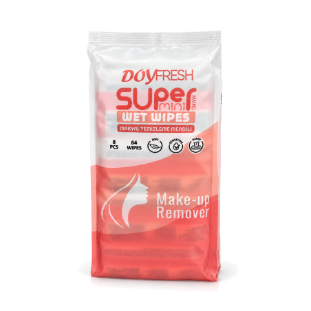 Doyfresh Super Mini Make-up Remover vlhčené odličovací ubrousky 8 × 8 ks