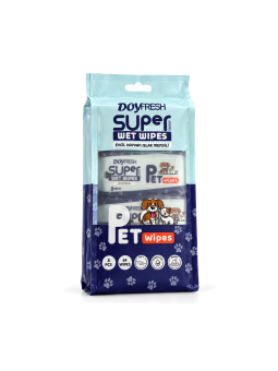 Doyfresh Super Mini Pet Care vlhčené ubrousky pro psy a kočky 8 × 8 ks