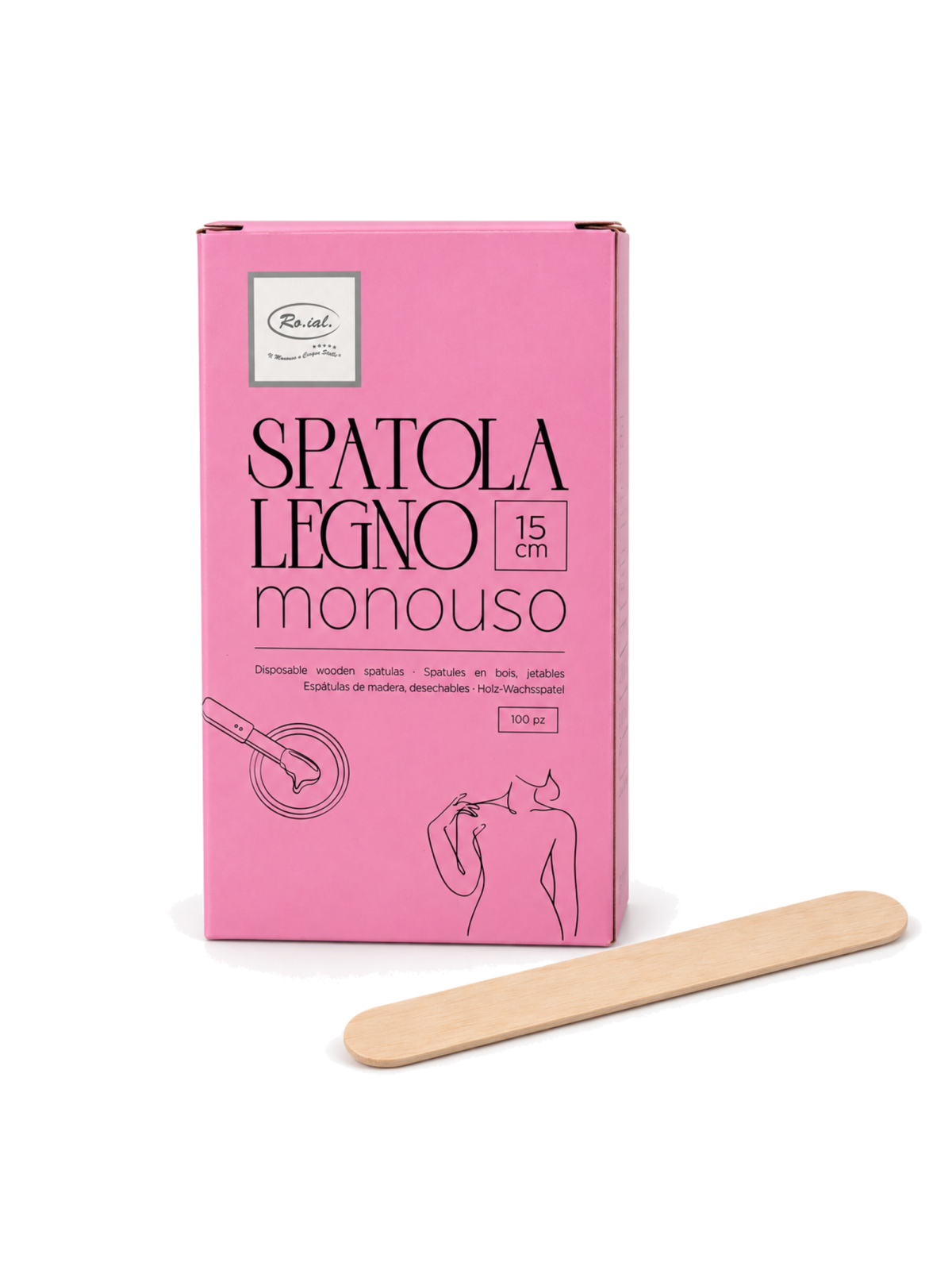 Ro.ial Wooden Wax Spatulas 15 cm – 100 pcs